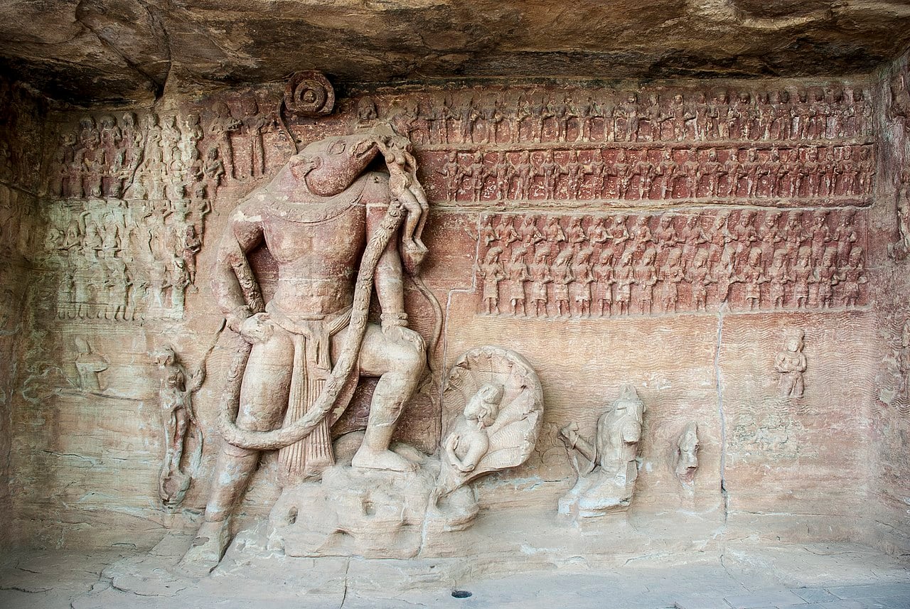 Vishnu's Varaha Avatar, as depicted in the Udayagiri Caves at Vidhisha, Madhya Pradesh. (Photo by Asit Jain via Wikimedia Commons 3.0)