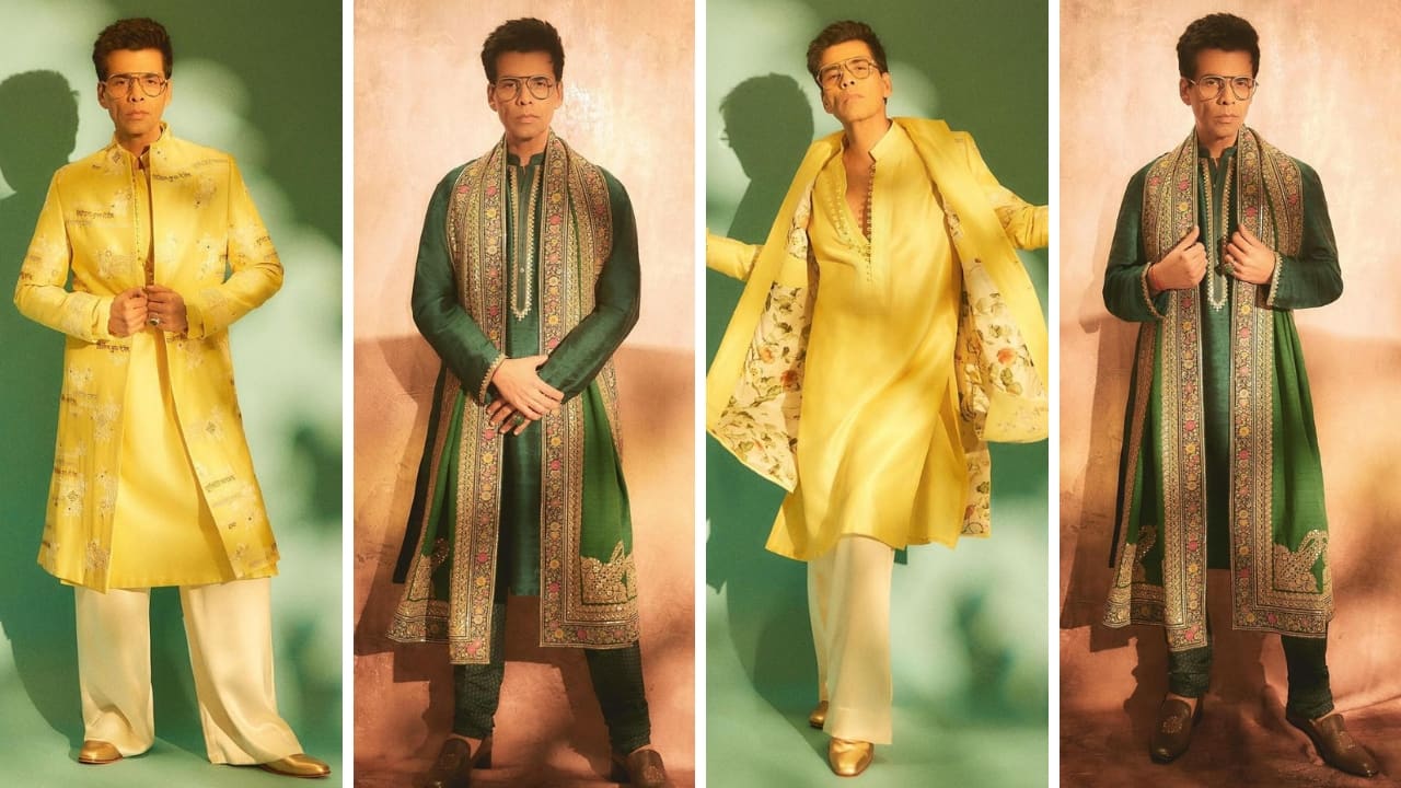 Karan Johar adds festive cheer with a splash of bright, unapologetic colours