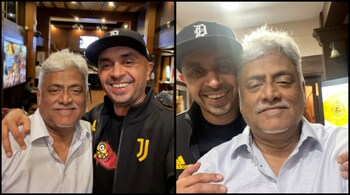 Albinder Dhindsa and Hari Menon posted back-to-back selfies. (Image: @albinder and @harimenon_bb/X)