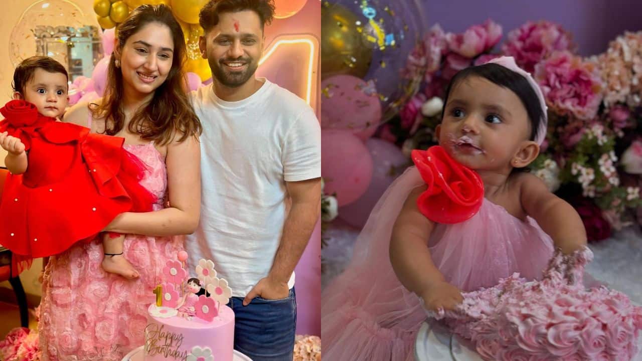 Rahul Vaidya and Disha Parmar celebrate their "lil princess" Navya's 1st birthday, See pics