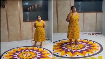 Bengaluru woman ruins 'Onam Pookalam' made by children in building's lobby, sparks outrage on internet. Watch