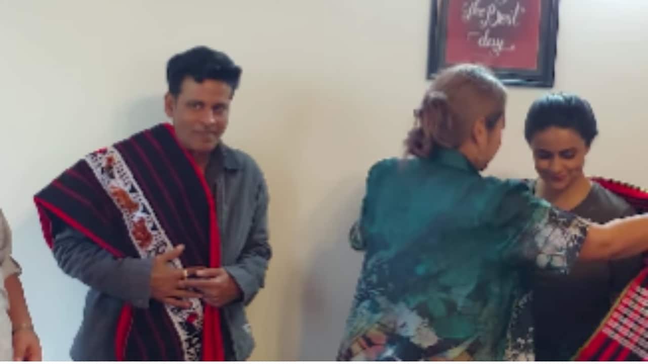 'The Family Man's Manoj Bajpayee and co-stars meets Nagaland minister Temjen Imna Along during shoot in Kohima