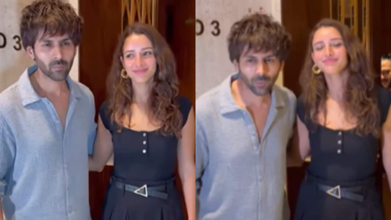 Bhool Bhulaiyaa 3 actors Triptii Dimri and Kartik Aaryan spotted together at Manish Malhotra's house, watch video