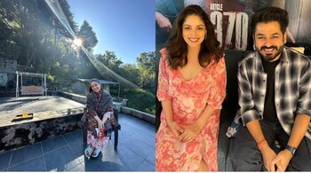 The URI actress took to Instagram to share a serene photo of herself seated outdoors, surrounded by lush trees and bathed in warm sunlight.