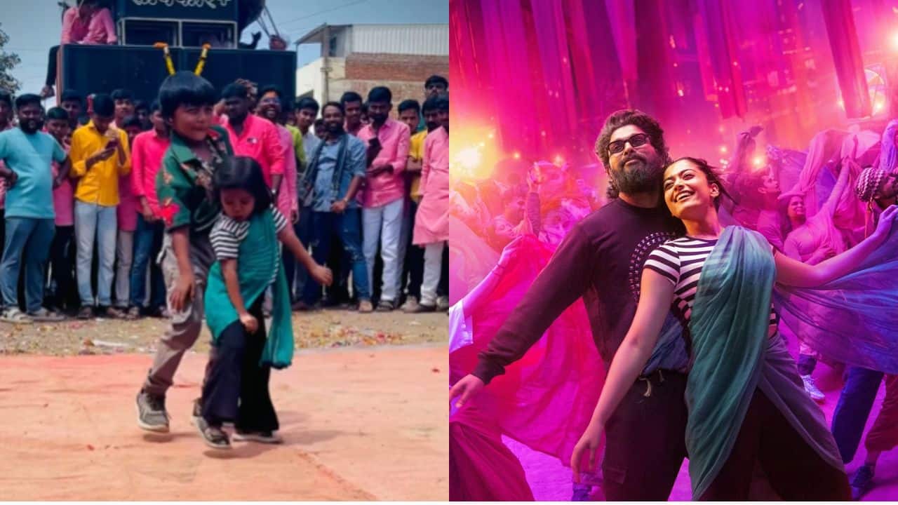 Pushpa 2 Fever: Adorable kids show their moves by imitating Allu Arjun and Rashmika Mandanna from Angaaron song