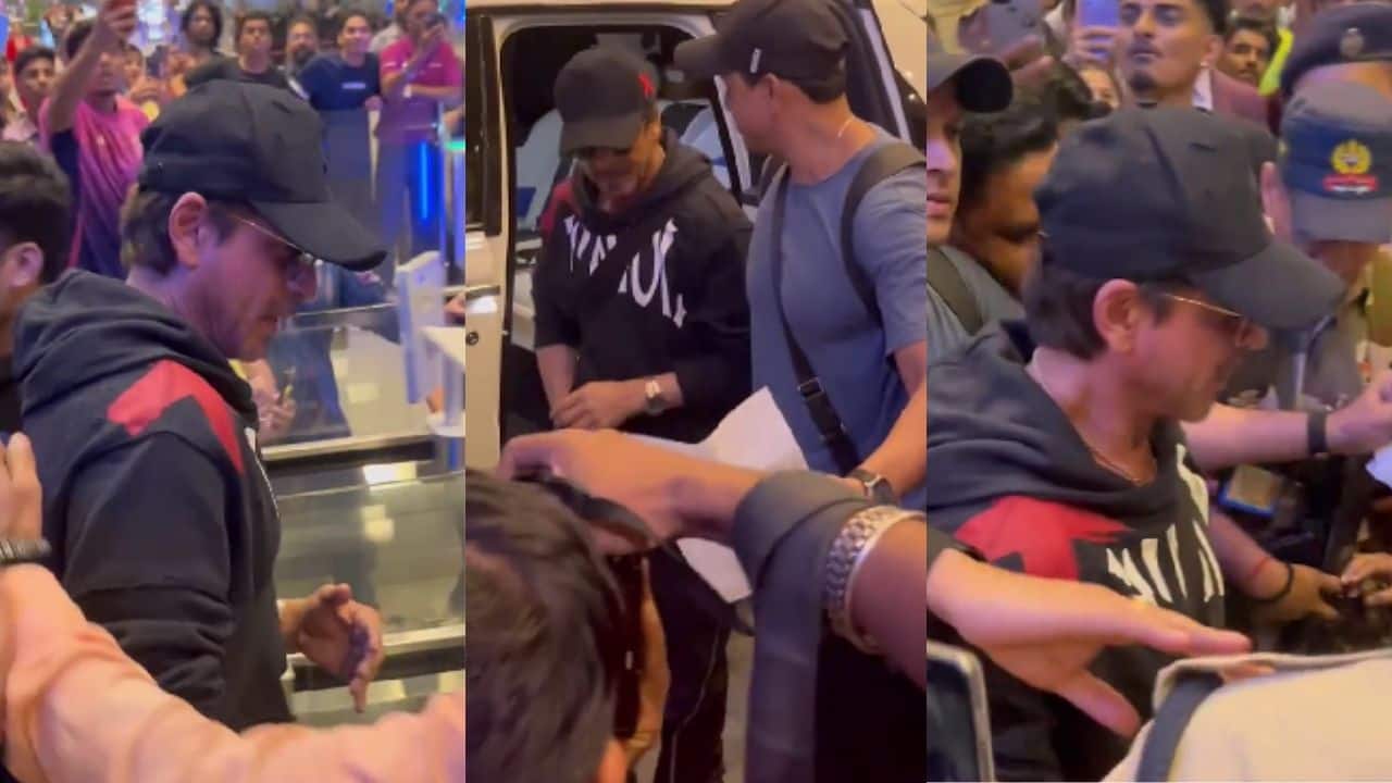 Shah Rukh Khan mobbed by fans at airport, security gets uncontrolled