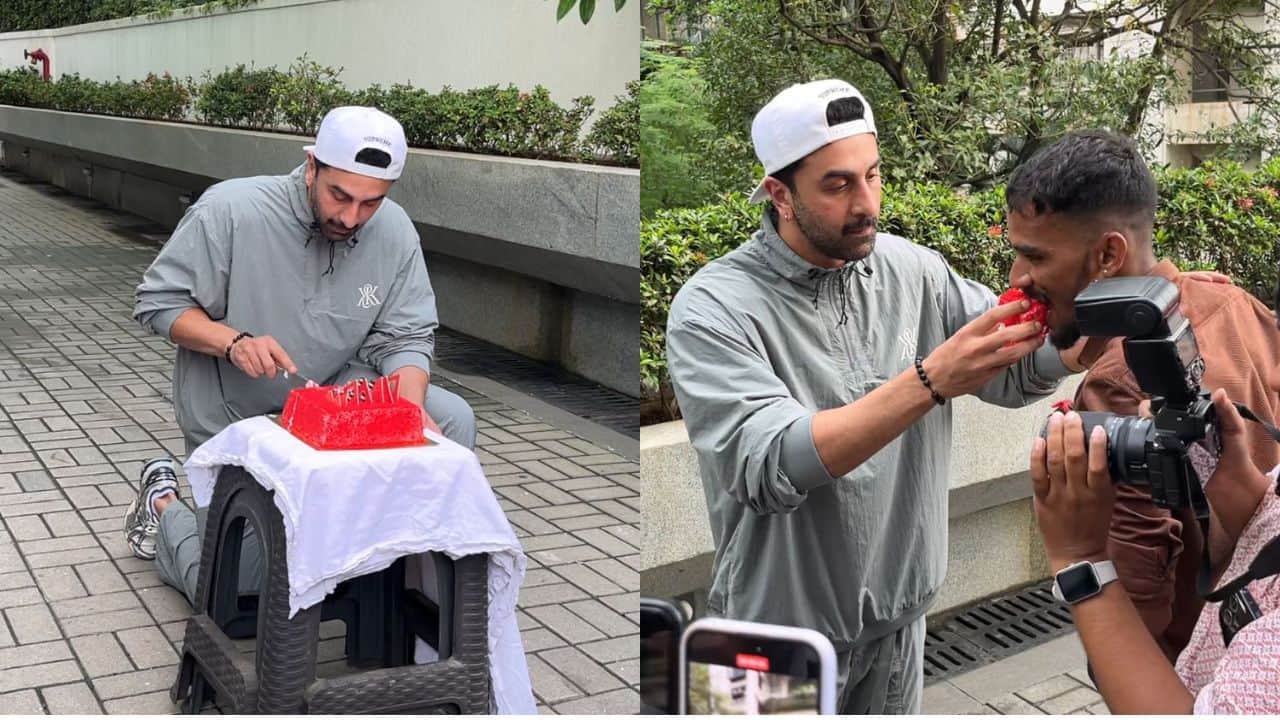 Ranbir Kapoor Rings in 42nd Birthday with fans and paparazzi, shares cake-cutting moments: watch video