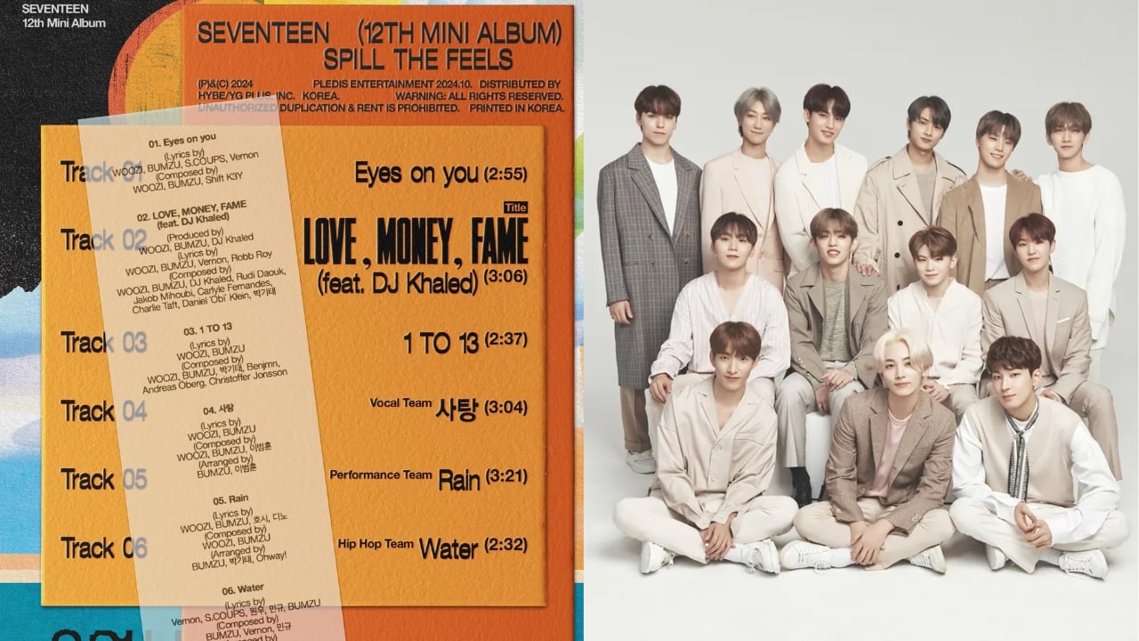 SEVENTEEN unveils tracklist for 12th mini album SPILL THE FEELS, featuring DJ Khaled collaboration
