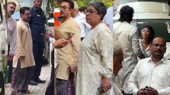 Aamir Khan attends ex-wife Reena Dutta's father's funeral with son Junaid Khan