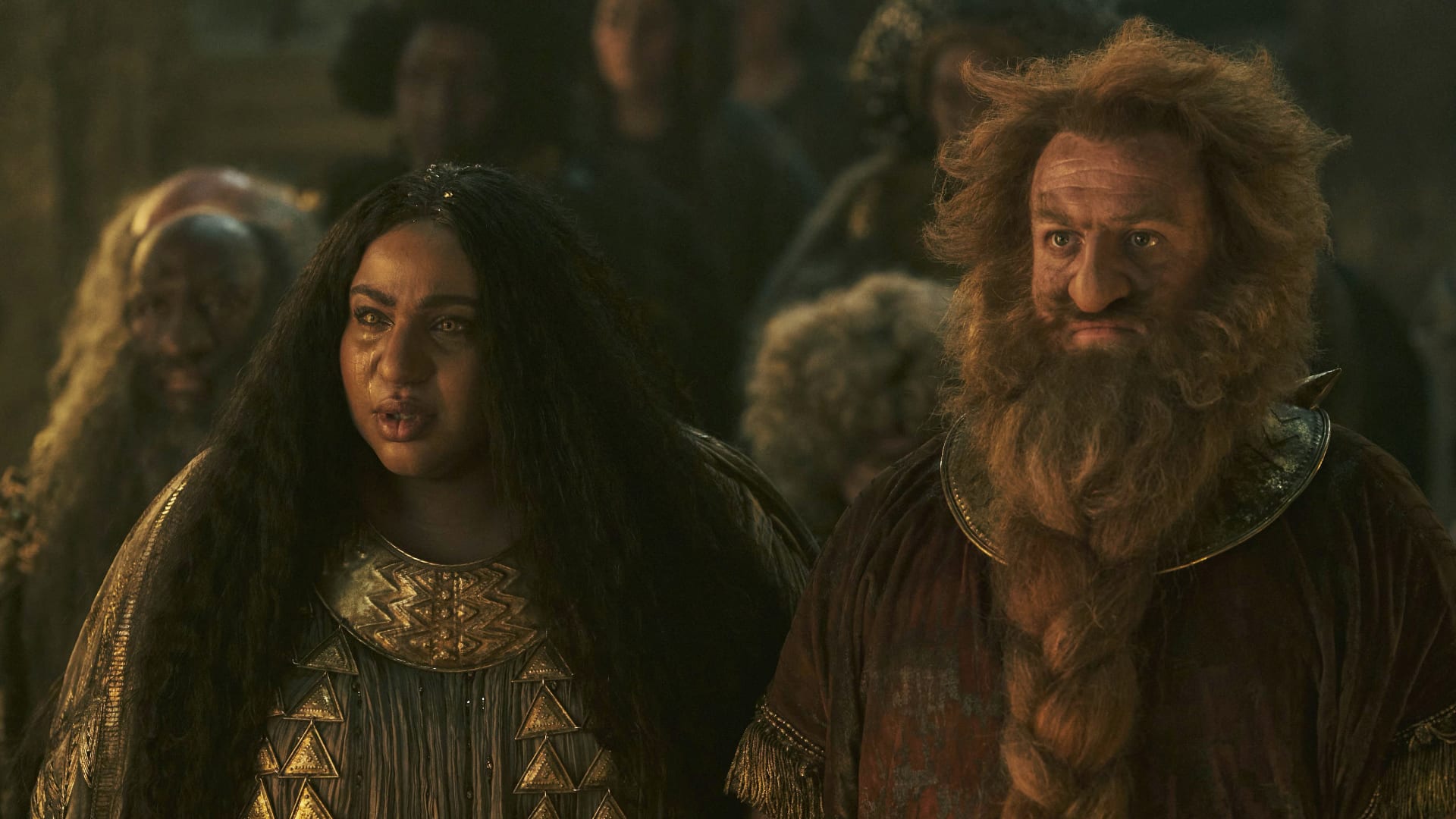 Sophia Nomvete as Princess Disa and Owain Arthur as Durin IV, in 'The Rings of Power Season 2' on Amazon Prime Video. (Image via X)