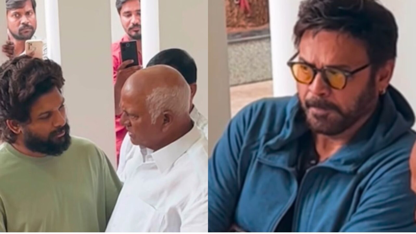 Allu Arjun, Venkatesh console Rajendra Prasad at his residence after his  daughter's demise