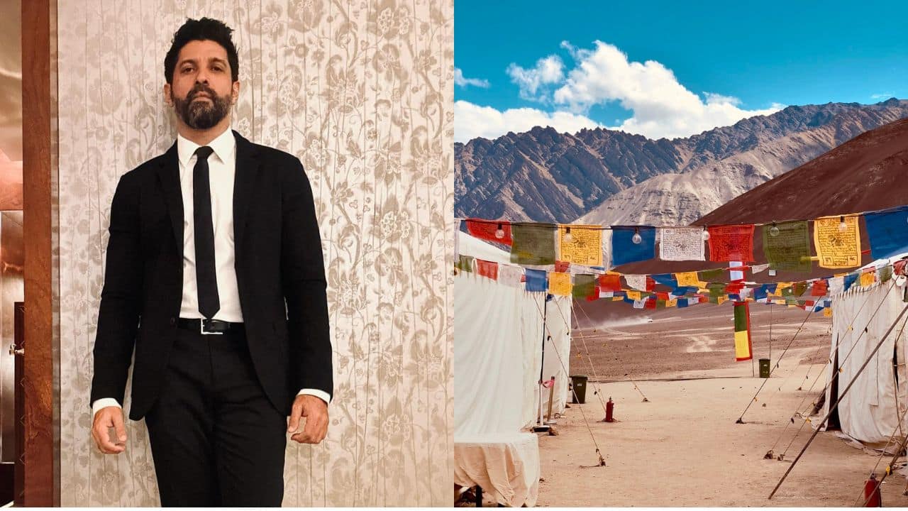 Farhan Akhtar shares stunning BTS pics from the sets of 120 Bahadur in Ladakh: "A quiet base"