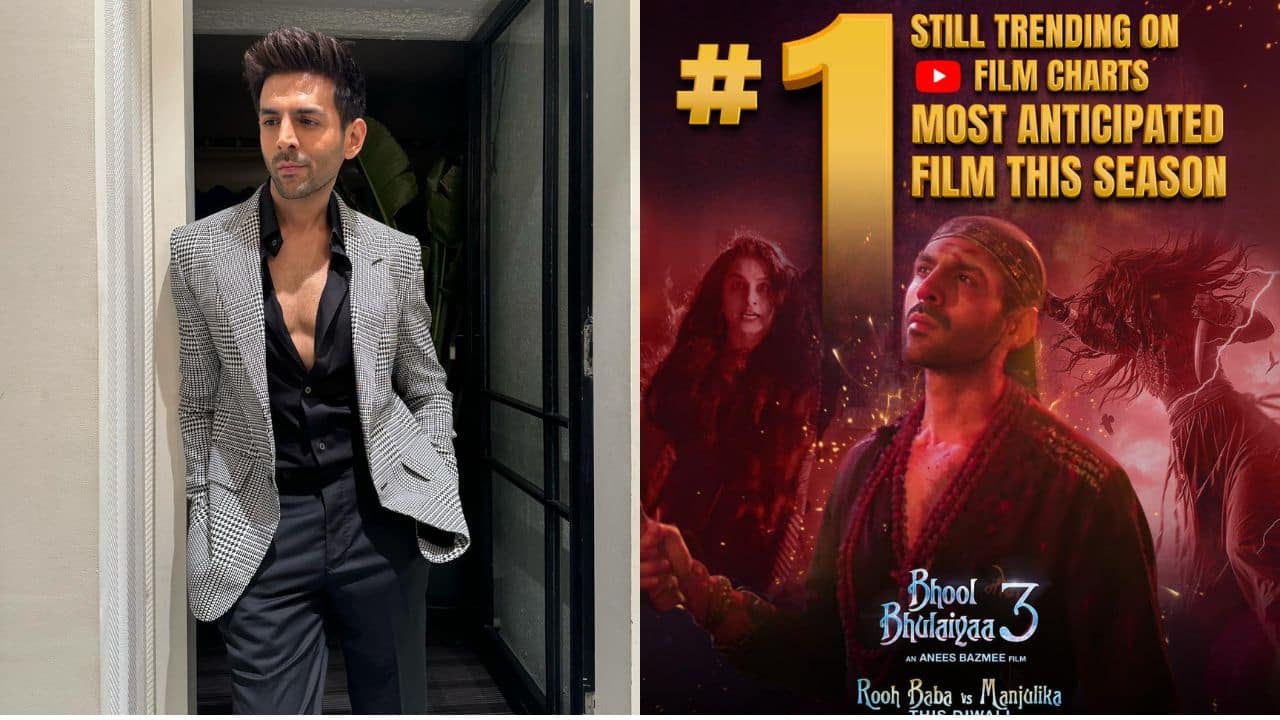 Bhool Bhulaiyaa 3 teaser continues to remain at number 1 on YouTube trending film charts a week later
