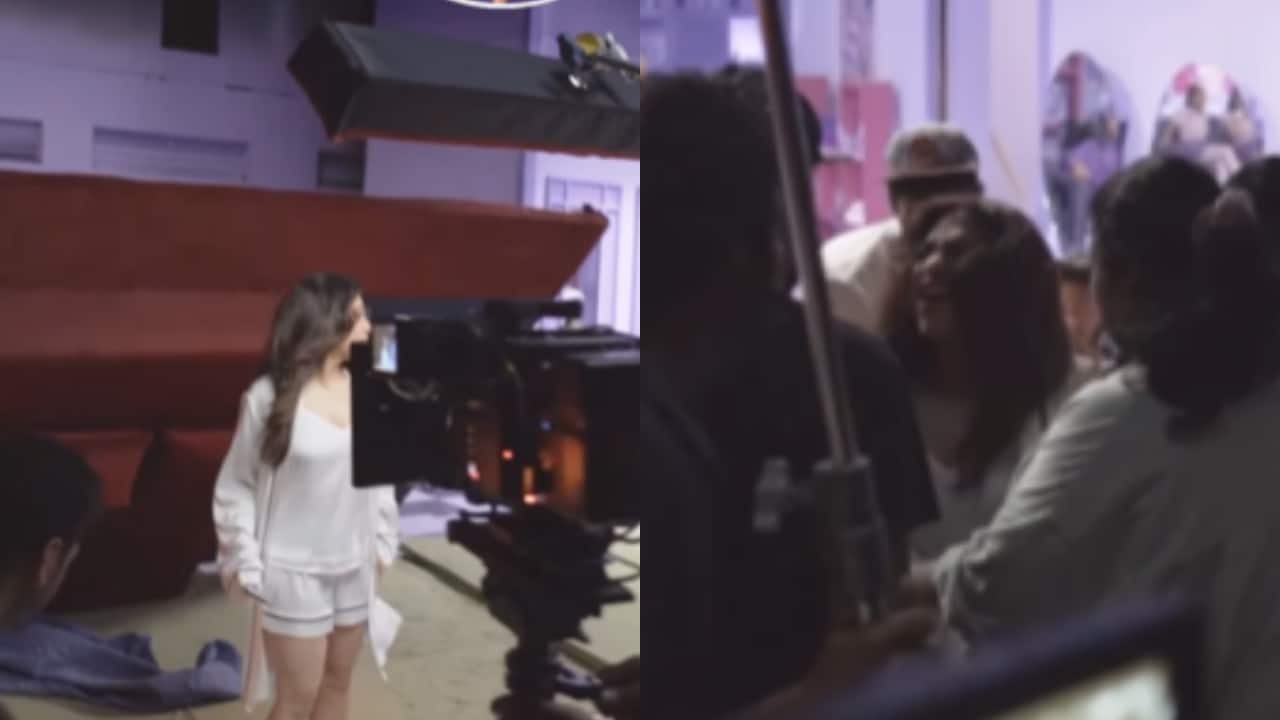 Singer Tulsi Kumar cries in pain as a heavy wooden prop falls on her back during a music video shoot, Watch the video