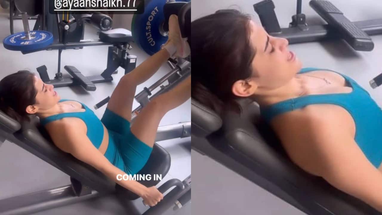 Uorfi Javed showcases her physical strength, masters 60kg leg press