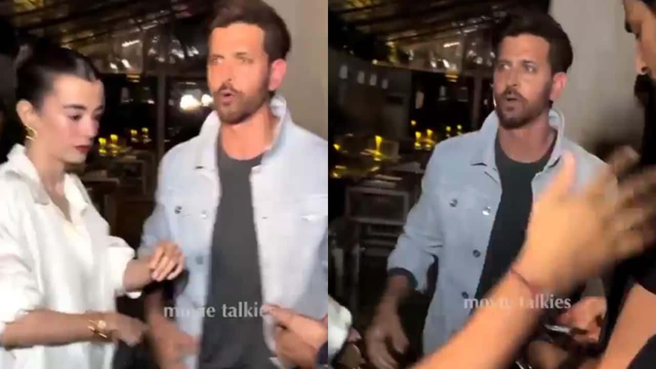 Hrithik Roshan gets annoyed with paparazzi due to heavy rain, poses with Saba Azad after their apologies