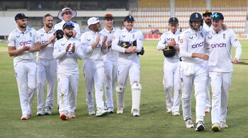 Pakistan lost a Test against England after scoring 556 (Image X/@englandcricket)