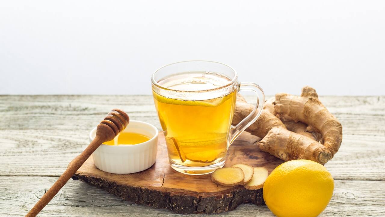 Ginger tea Ginger tea is made by boiling fresh ginger root in water. It has anti-inflammatory properties, aids digestion, and helps reduce hunger. Ginger also boosts metabolism and improves fat digestion, making it an effective drink for supporting weight loss and overall digestive health. (Image: Canva)