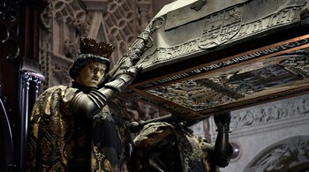 Tomb of Christopher Columbus at the Cathedral of Seville (AFP)