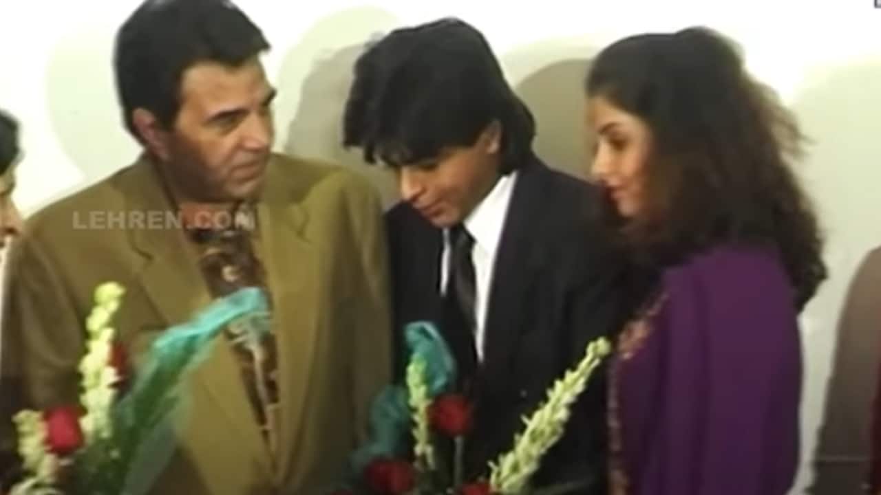 Shah Rukh Khan's old video of leaving centre stage for Divya Bharti, Dharmendra and other celebs at music launch event goes viral, watch here
