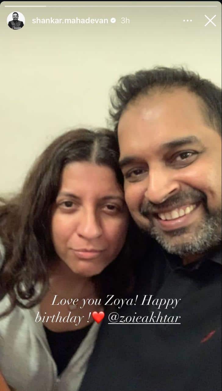 Shankar Mahadevan's birthday wish for Zoya