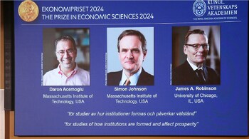 Daron Acemoglu, Simon Johnson and James A. Robinson win 2024 Nobel prize in Economics