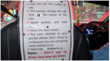 The set of rules laminated and hung inside the cab. (Image credit: Your_Friendly_Panda/Reddit)