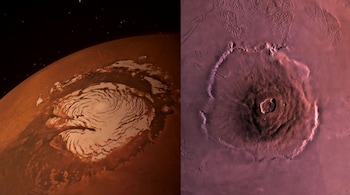 This massive volcano spans approximately 374 miles (601 km), roughly the size of Arizona. (Image: NASA/Canva)