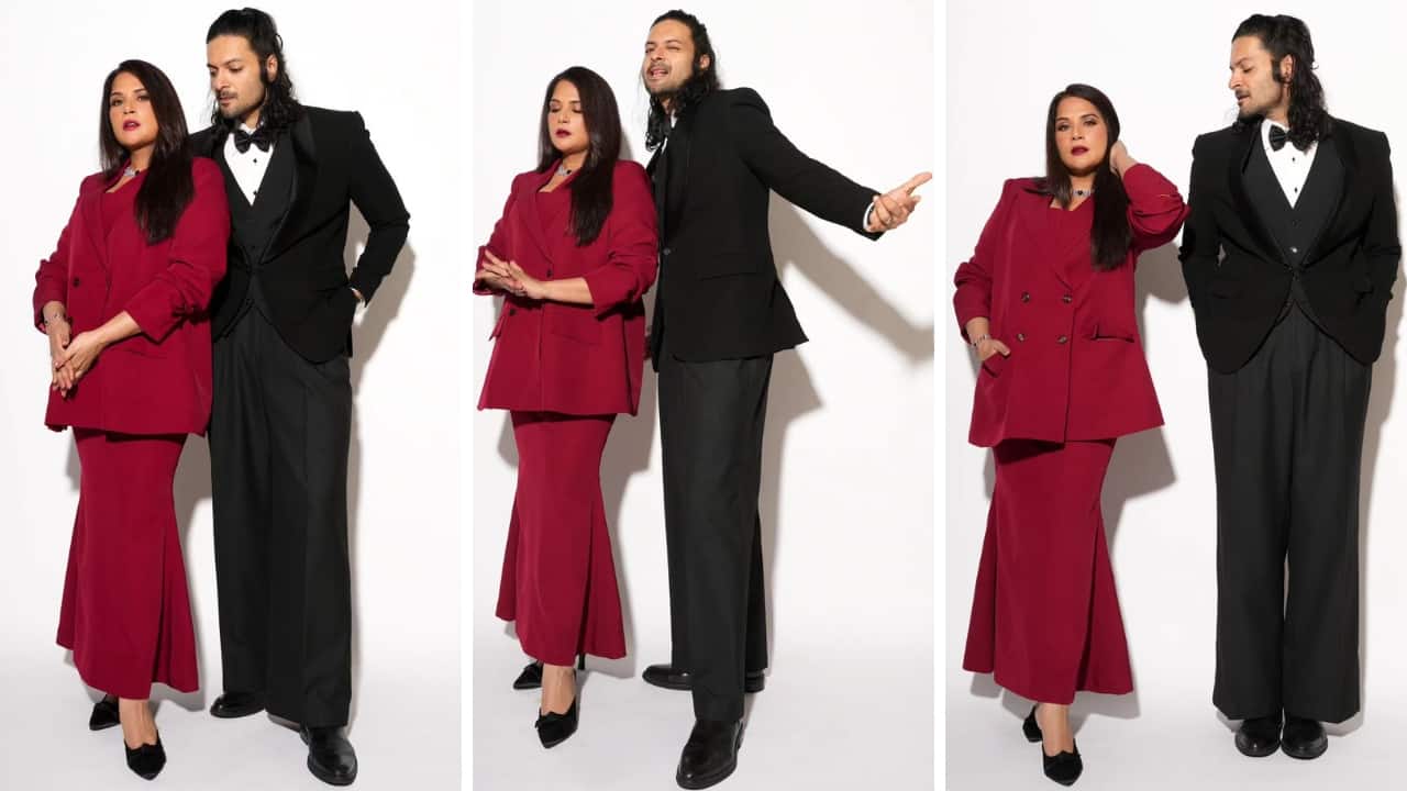 Richa Chadha and Ali Fazal stun in classic red-and-black ensemble, raise couple goals