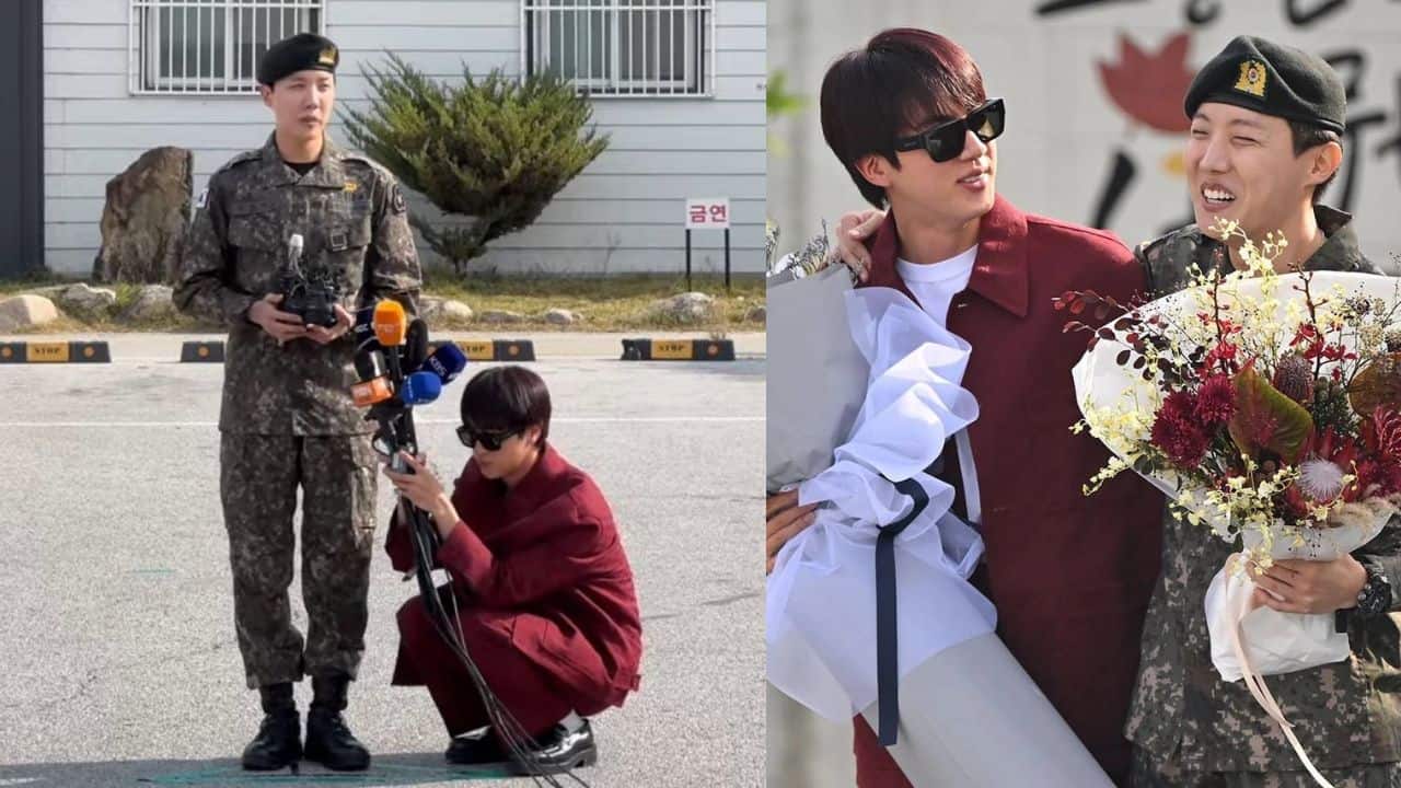 BTS' J-Hope completes military training, bandmate Jin makes it special with bouquet of flowers