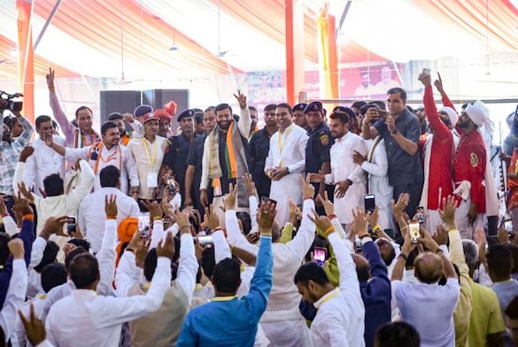 NDA's big message to INDIA as Nayab Singh Saini takes oath as Haryana CM