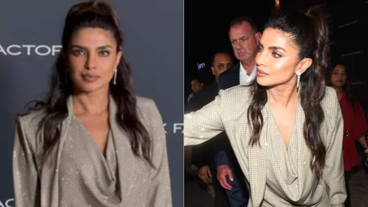Priyanka Chopra turns up the heat in a stunning silver outfit, signs fan's shirt in Mumbai: Watch here