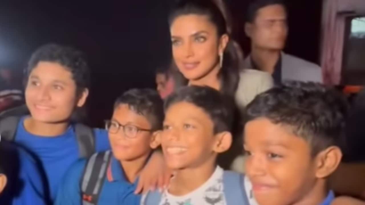 Priyanka Chopra wins hearts as she takes pictures with young fans before walking to her car at an event in Mumbai