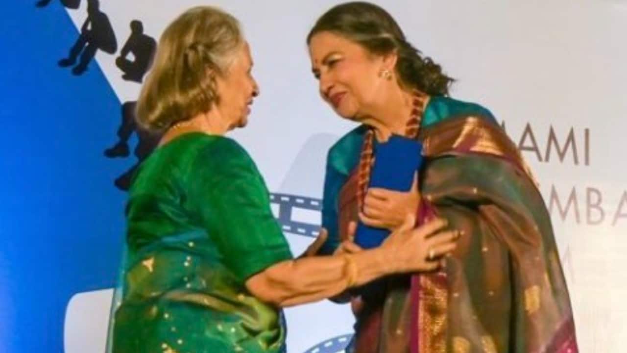 Shabana Azmi honoured with Excellence in Cinema Award at MAMI Film Festival 2024, presented by Waheeda Rehman