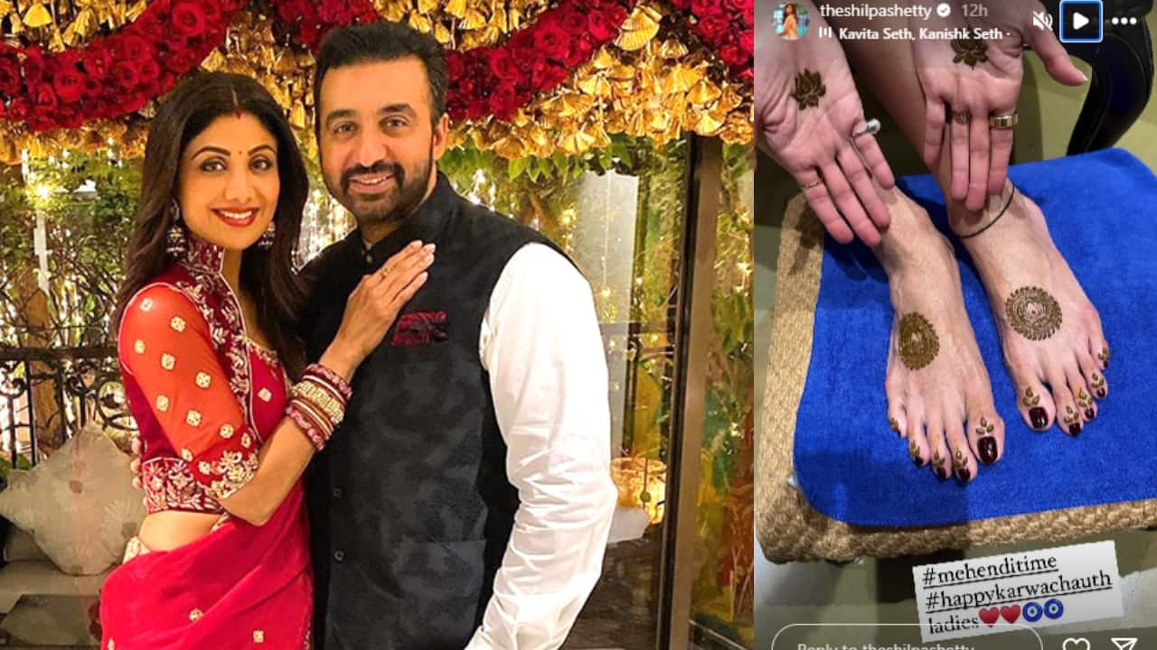 Inside Shilpa Shettys Karwa Chauth Celebration Lotus Mehendi And