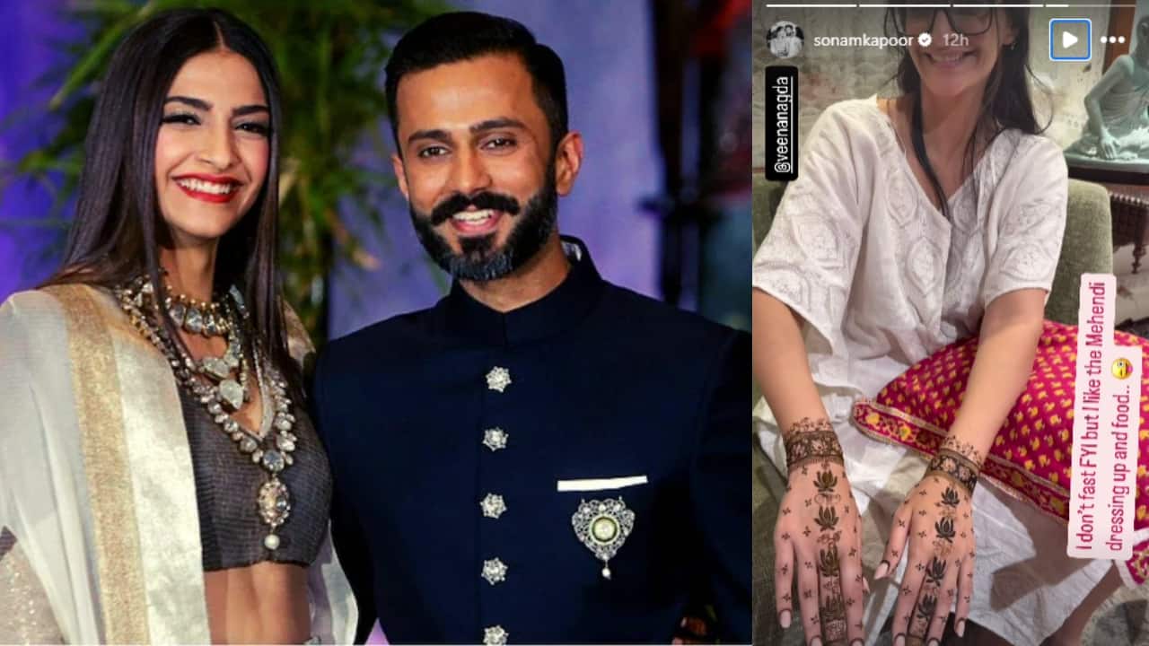 Sonam Kapoor celebrates and shares a glimpse of her Karwa Chauth 2024 with special mehendi for husband Anand Ahuja and son Vayu