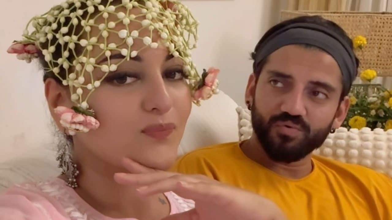 Sonakshi Sinha marks her first Karva Chauth with husband Zaheer Iqbal: "Find a pati who..."