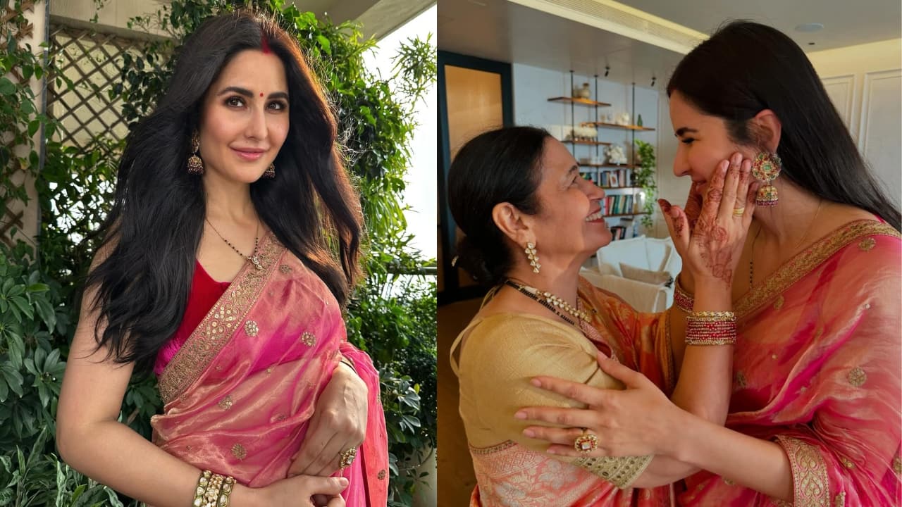 Katrina Kaif stuns in pink saree for Karwa Chauth 2024, shares heartwarming moment with mother-in-law, hubby Vicky Kaushal: See pics