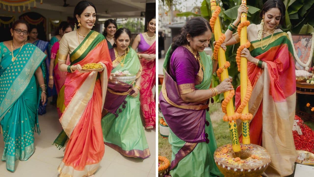Naga Chaitanya and Sobhita Dhulipala's wedding celebrations begin with a traditional Godhuma Raayi ceremony, see pics