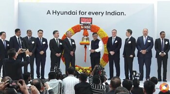 Hyundai Motor India shares made a stock market debut at Rs 1934 on the NSE.