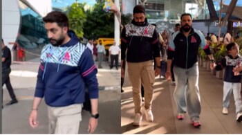 Abhishek Bachchan snaps at paparazzi at Mumbai airport saying, "Bas bhaiya abhi ho gaya, thank you"