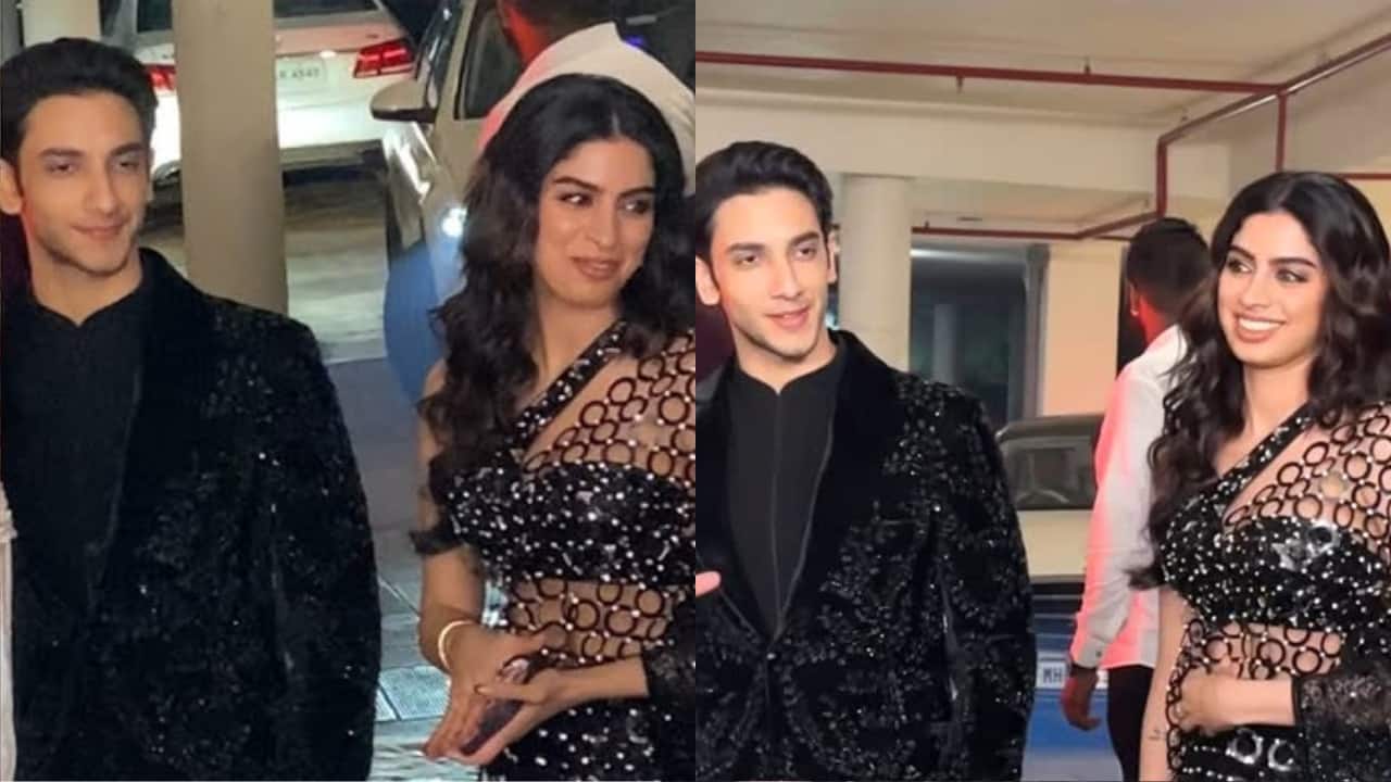 Rumoured couple Khushi Kapoor and Vedang Raina twin in black at Manish Malhotra's Diwali party 2024, watch