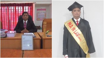 In his 'courtroom,' Morris Samuel Christian posed his associates as staff and advocates while he presided over as a judge. (Image credit: @NarundarM/X)