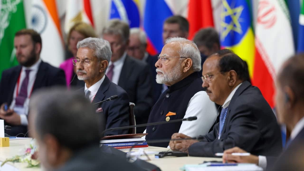 PM Modi also spotlighted India's recent green initiatives, including the International Solar Alliance, the Coalition for Disaster Resilient Infrastructure, Mission LIFE, and the Green Credit initiative launched during COP28. He invited BRICS countries to actively participate in these initiatives. (Image: PIB)