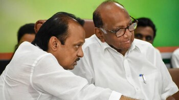 Maharashtra Deputy Chief Minister and NCP president Aji Pawar with NCP(SP) president Sharad Pawar. (PTI/File) 