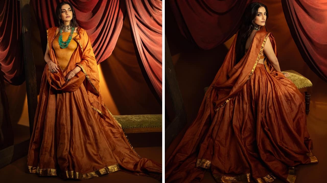 Sonam Kapoor gets innovative for festivals in a khadi lehenga and clay corset