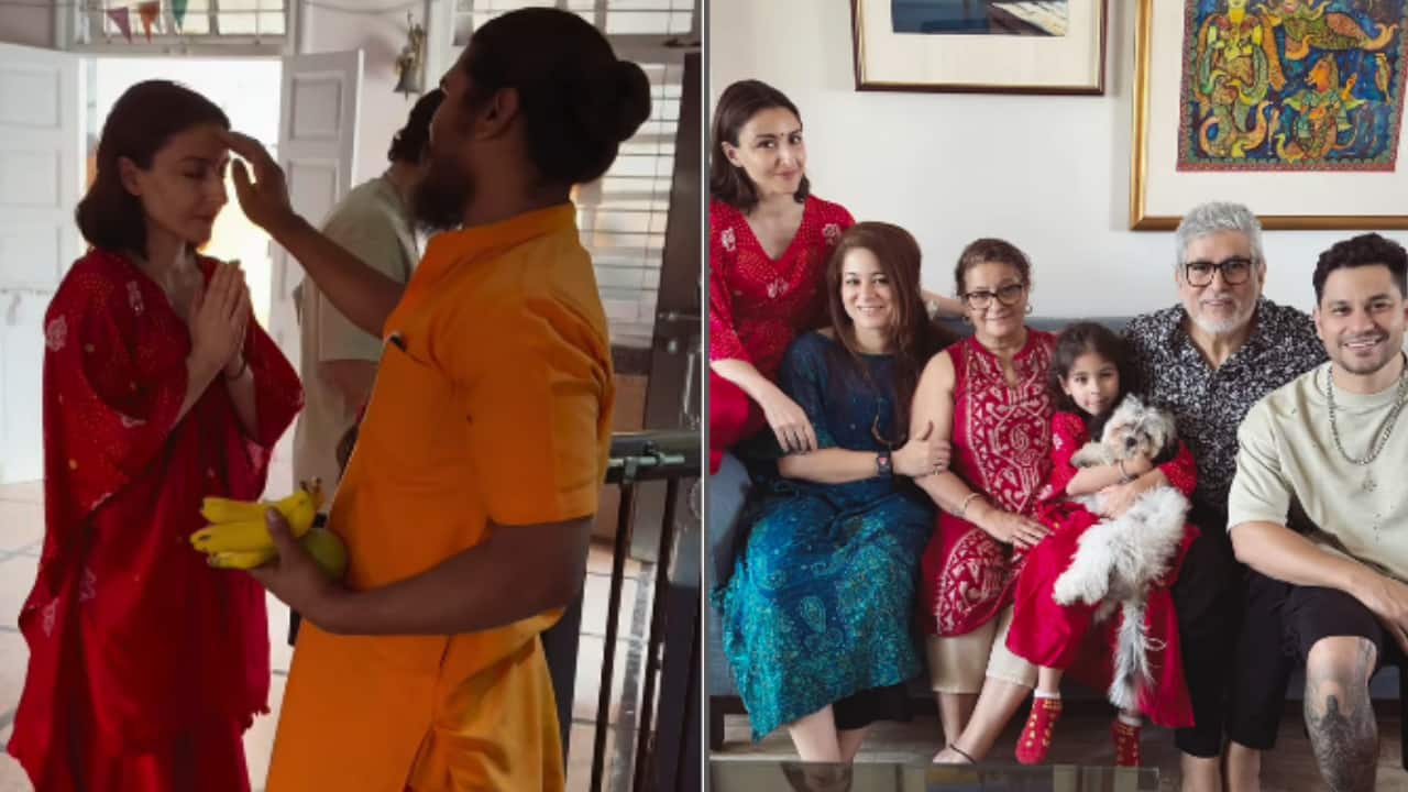 Soha Ali Khan, Kunal Khemmu visit Shiv and Hanuman temple on Diwali with daughter and family