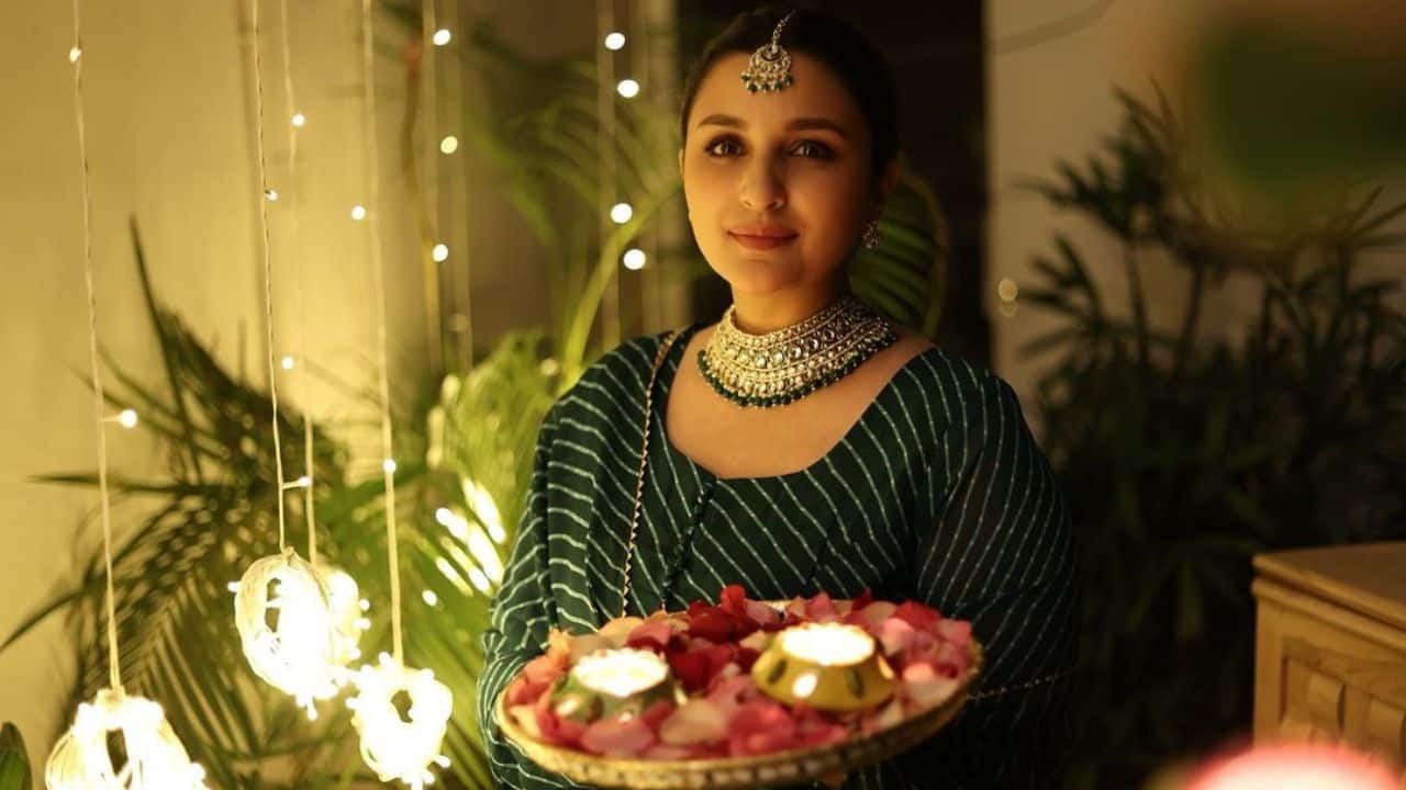 Parineeti Chopra celebrates Diwali with thali in hand, travels to Delhi to be with husband Raghav Chadha