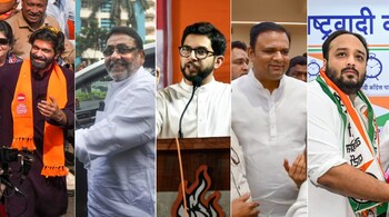 (L-R) Amit Thackeray, Nawab Malik, Aaditya Thackeray, Rahul Narvekar and Zeeshan Siddique
