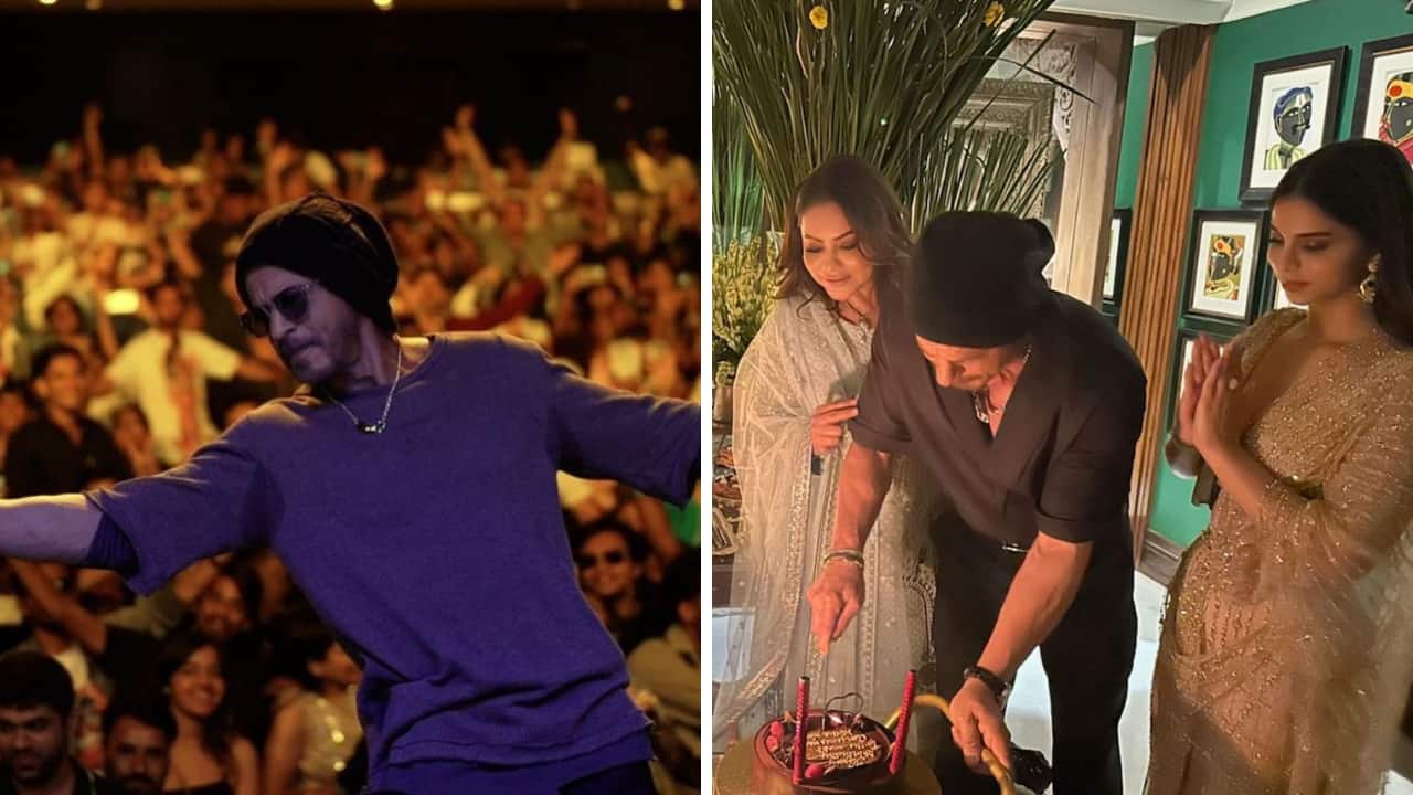 Shah Rukh Khan thanks fans for coming over to celebrate his birthday, strikes his signature pose
